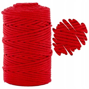 Sznurek z Rdzeniem Bawełnianym Czerwony 5mm 100m