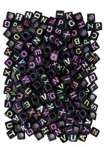 LITERY Koraliki Modułowe Czarne Kostki 5mm 120 szt