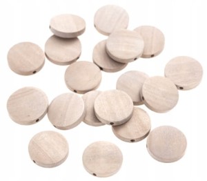 Koraliki Drewniane Monetki Dysk Surowe 20mm 20szt