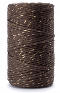 Sznurek bawełniany makrama ZŁOTA NITKA 3mm 100m Brązowy