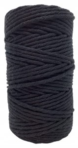 Sznurek bawełniany do makramy czarny 60m 2mm EKO