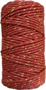 Sznurek Bawełniany ZŁOTA NITKA 2mm Truskawkowy