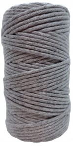 Sznurek bawełniany do makramy szary 60m 2mm
