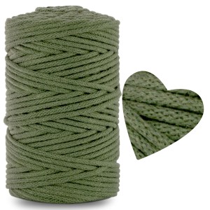 Sznurek Bawełniany Pleciony Khaki 100m 5mm ECO